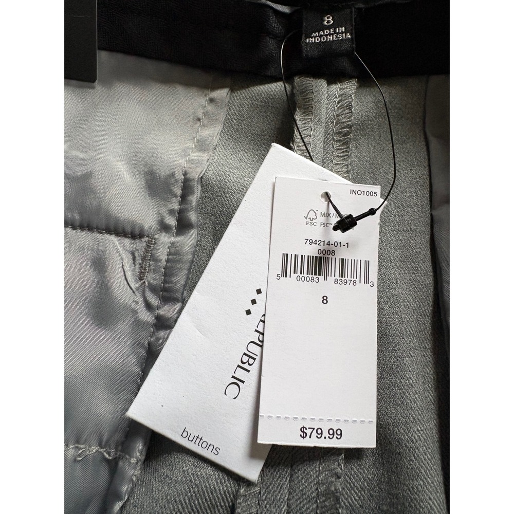 Banana Republic Curvy Avery Grey Ankle Pants Mid Rise Straight Pant Womens 8 NWT - Picture 3 of 4